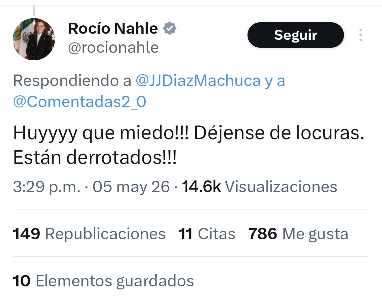 No teme gobernadora de Veracruz Rocío Nahle que le retire Trump la visa