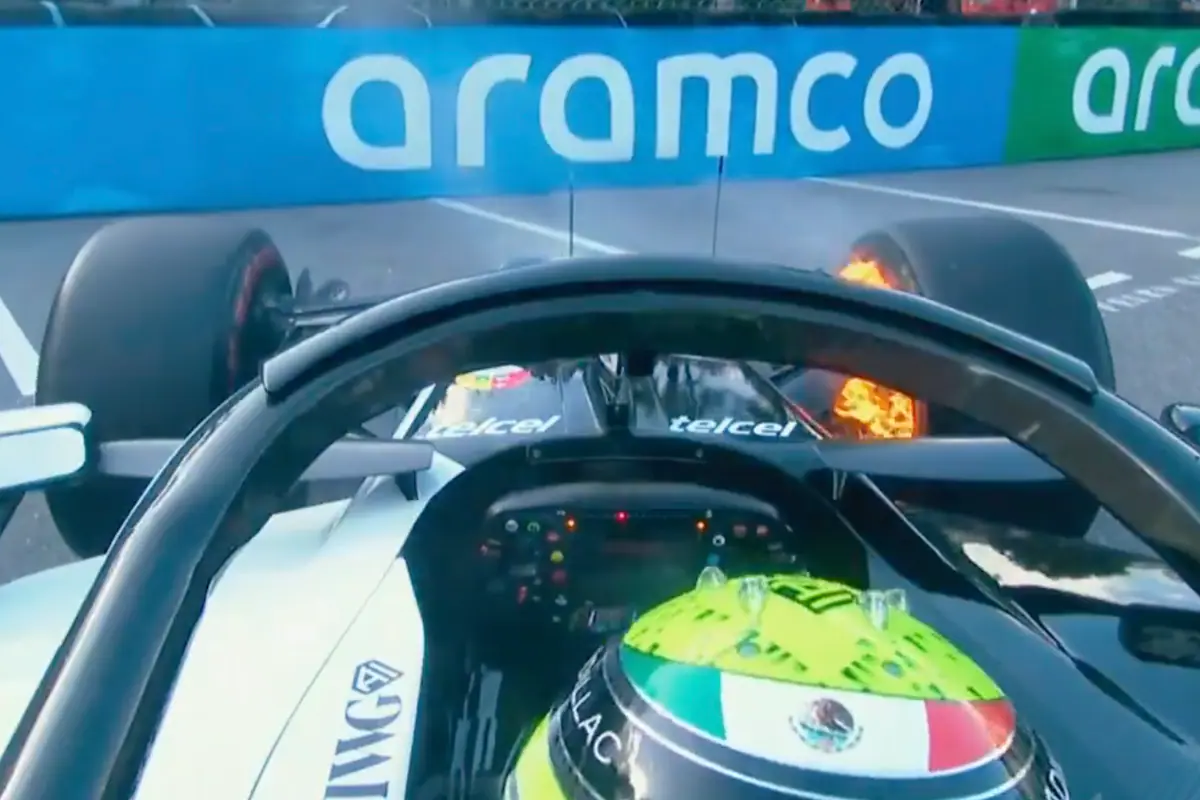Checo Pérez sufrió un incendio en Mónaco