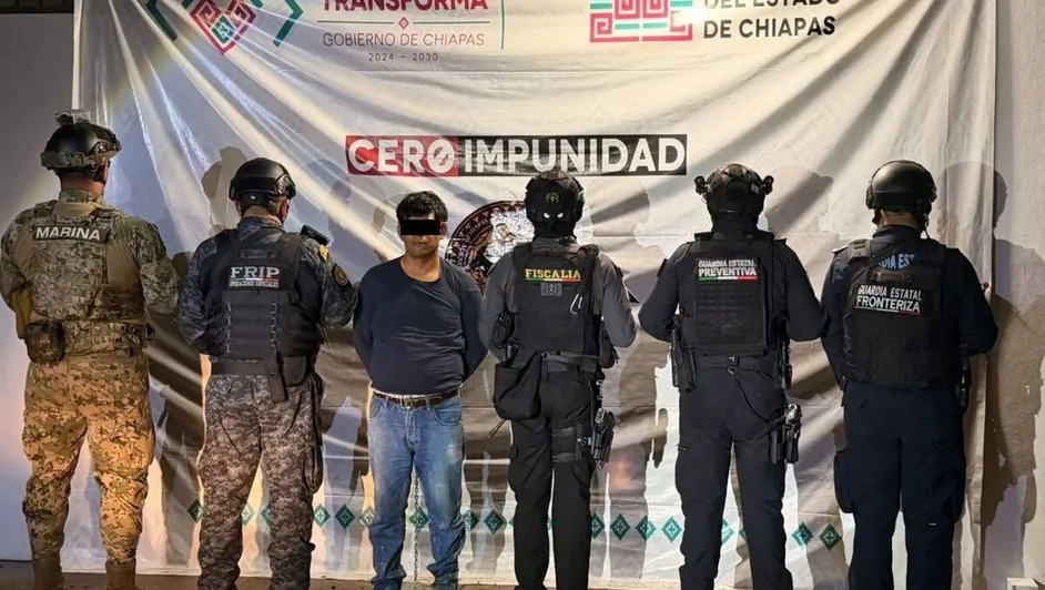 Capturan a líder de la MS-13 en Chiapas con ficha roja de Interpol
