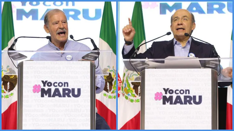 Reaparecen juntos Fox y Calderón; dan la cara por Maru Campos