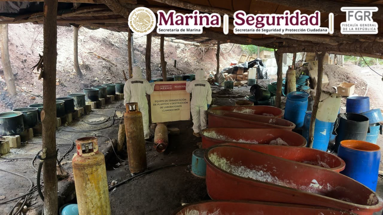 Golpe de 163 mdp al narco: desmantelan laboratorio y aseguran 1.3 toneladas de metanfetamina en Durango