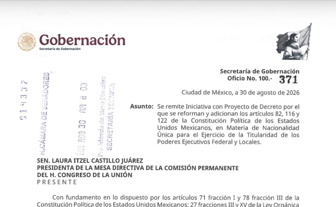 Sheinbaum envió al congreso iniciativa de renuncia a la doble nacionalidad para cargos de Presidencia y Gubernaturas