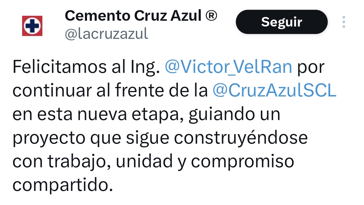 Víctor Velázquez reelecto por unanimidad al frente de Cruz Azul