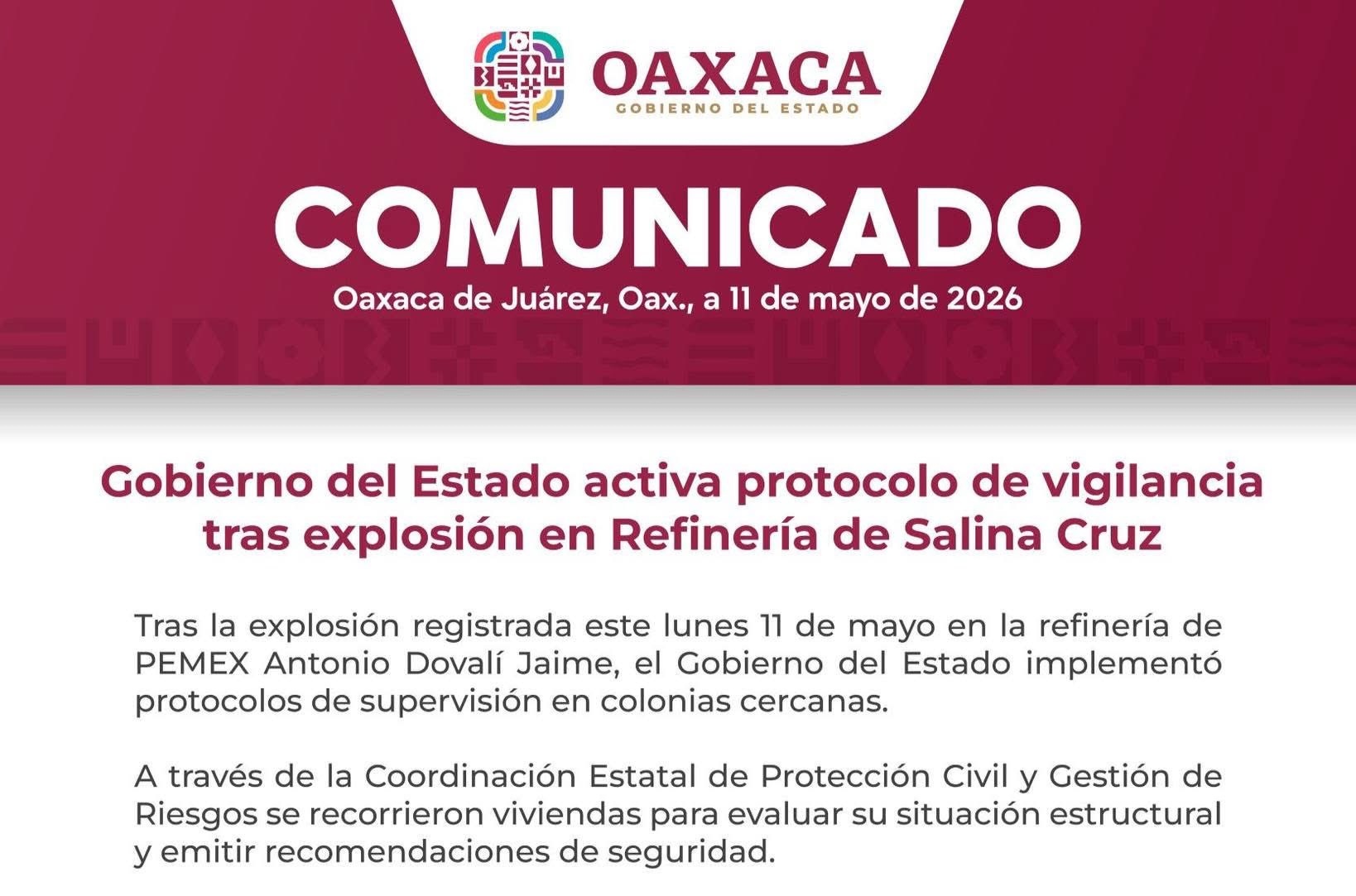 Explosión en refinería de Salina Cruz deja 6 lesionados